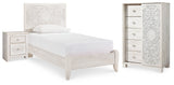 Paxberry Twin Panel Bed, Chest and Nightstand (Bed Size: Twin)