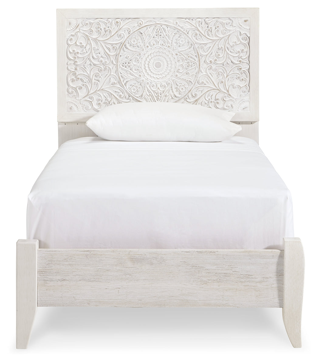 Paxberry Twin Panel Bed and Nightstand (Bed Size: Twin)