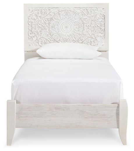 Paxberry Twin Panel Bed and Nightstand (Bed Size: Twin)