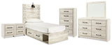 Cambeck Panel Bed with Storage, Dresser, Mirror, Chest and 2 Nightstands (Bed Size: Twin)