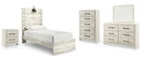 Cambeck Twin Panel Bed, Dresser, Mirror, Chest, and Nightstand