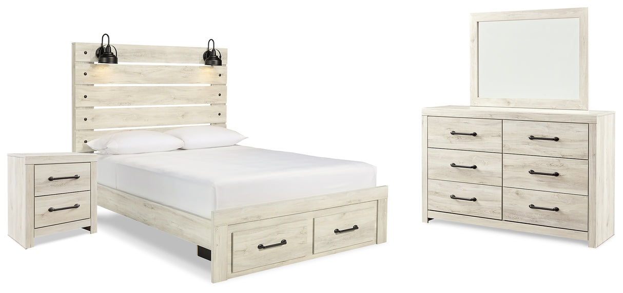 Cambeck Queen Panel Storage Bed, Dresser, Mirror and Nightstand (Bed Size: Queen)