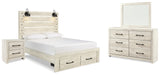 Cambeck Queen Panel Storage Bed, Dresser, Mirror and Nightstand (Bed Size: Queen)