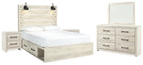 Cambeck Queen Panel Bed with Storage, Dresser, Mirror and 2 Nightstands (Bed Size: Queen)