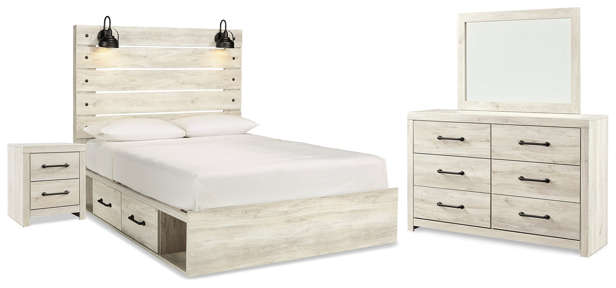 Cambeck Queen Panel Bed with Storage, Dresser and Mirror (Bed Size: Queen)