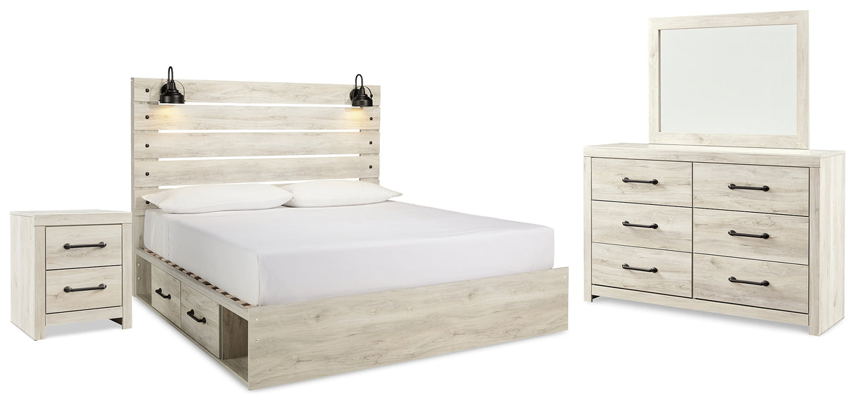 Cambeck King Panel Bed with Storage, Dresser, Mirror and Nightstand (Bed Size: King)