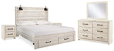 Cambeck King Storage Bed, Dresser, Mirror and 2 Nightstands (Bed Size: King)