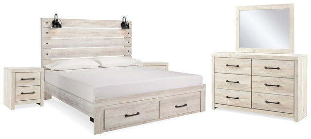 Cambeck Storage Bed, Dresser, Mirror and 2 Nightstands (Bed Size: King)