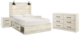 Cambeck Queen Panel Bed with Storage, Dresser and 2 Nightstands (Bed Size: Queen)
