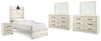 Cambeck Twin Panel Bed, 2 Dressers, 2 Mirrors and 2 Nightstands