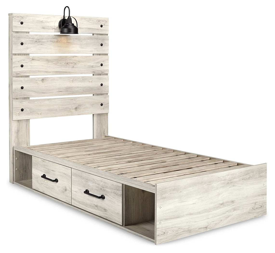 Cambeck Panel Bed with Storage, Dresser, Mirror, Chest and 2 Nightstands (Bed Size: Twin)
