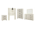 Cambeck 5-Piece Twin Panel Headboard with Mirrored Dresser, Chest and Nightstand (Chest of Drawers, Twin Panel Headboard, Nightstand, Dresser, Bedroom Mirror)