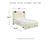 Cambeck Queen Panel Storage Bed, Dresser, Mirror and Nightstand (Bed Size: Queen)