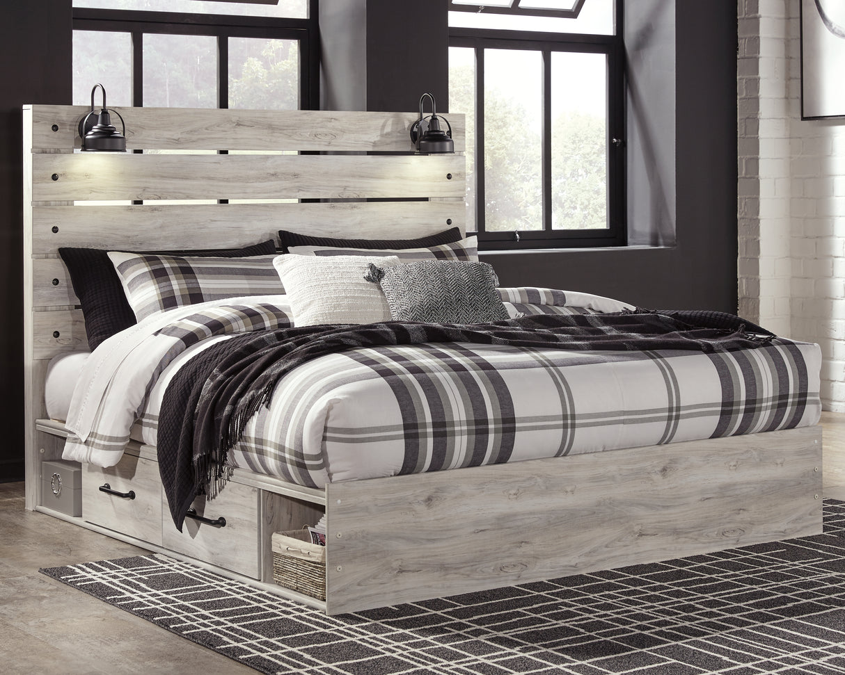 Cambeck King Panel Bed with Storage, Chest and 2 Nightstands