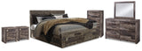 Derekson Panel Storage Bed, Dresser, Mirror, Chest and 2 Nightstands (Bed Size: King)