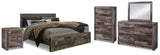 Derekson King Panel Storage Bed, Dresser, Mirror, Chest and Nightstand