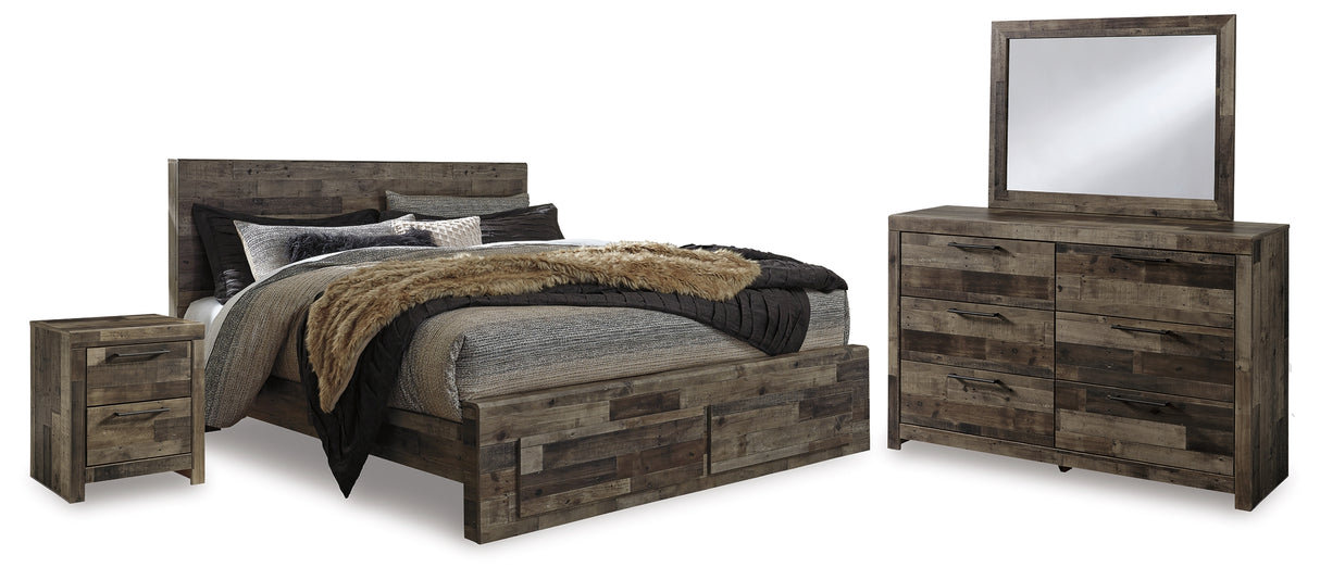 Derekson King Panel Storage Bed, Dresser and Nightstand (Bed Size: King)