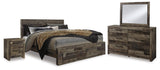 Derekson King Panel Storage Bed, Dresser and Nightstand (Bed Size: King)