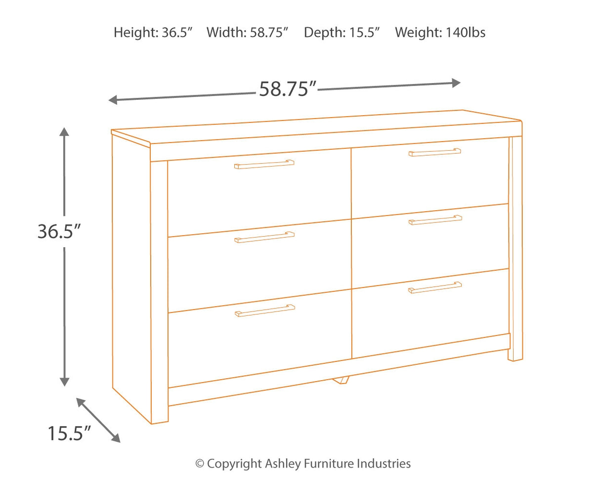 Derekson 4-Piece Full Panel Bed with Dresser (Full Panel Footboard, Full Panel Rails, Full Panel Headboard, Dresser)