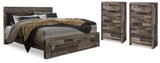 Derekson Queen Storage Bed and 2 Chests