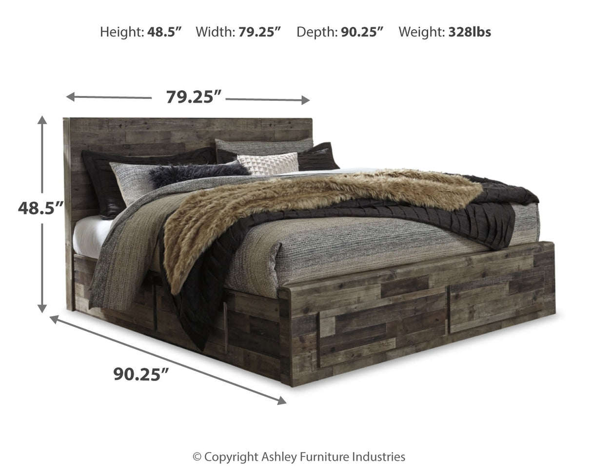 Derekson Panel Storage Bed, Dresser, Mirror, Chest and 2 Nightstands (Bed Size: King)