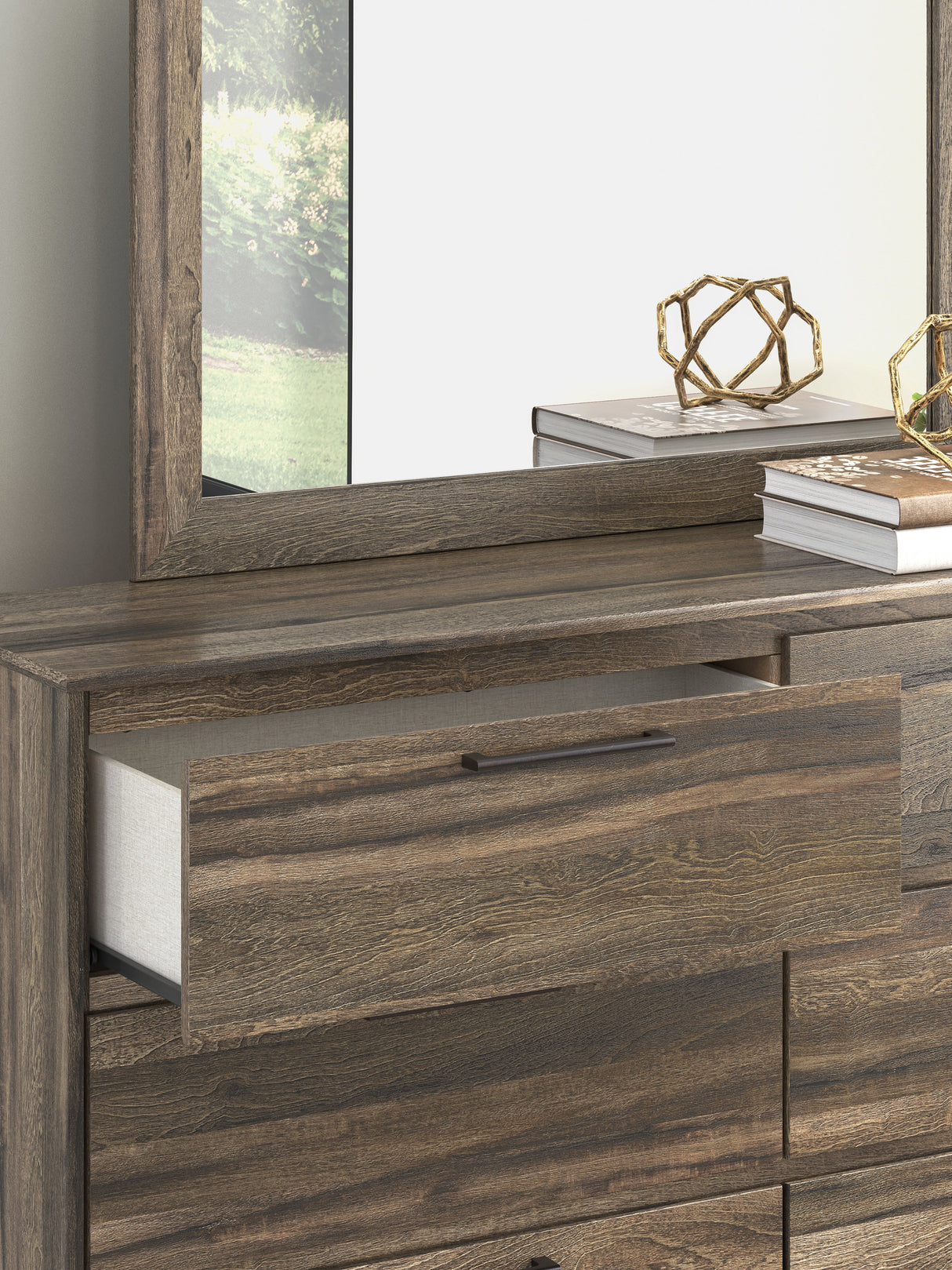 Elbrim Panel Storage Bed, Dresser and Mirror (Bed Size: Queen)