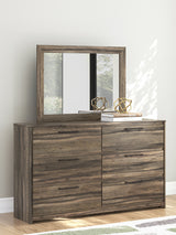 Elbrim Panel Storage Bed, Dresser and Mirror (Bed Size: Queen)