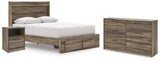 Elbrim Queen Panel Storage Bed, Dresser and Nightstand (Bed Size: Queen)