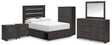 Hollivern 8-Piece Full Panel Bed with Storage with Mirrored Dresser, Chest and 2 Nightstands (Platform Full Roll Slats, Twin/Full Side Storage with Rail, Full Panel Headboard/Footboard, Dresser, Bedroom Mirror, Chest of Drawers, Nightstand, Nightstand)