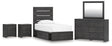 Hollivern 7-Piece Twin Panel Storage Bed with Mirrored Dresser and 2 Nightstands (Platform Twin Roll Slats, Twin/Full Side Storage with Rail, Twin Panel Headboard/Footboard, Dresser, Bedroom Mirror, Nightstand, Nightstand)