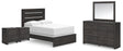 Hollivern 6-Piece Full Panel Bed with Mirrored Dresser and 2 Nightstands (Full Panel Headboard/Footboard, Full Panel Rails, Dresser, Bedroom Mirror, Nightstand, Nightstand)