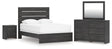 Hollivern 5-Piece Queen Panel Bed with Mirrored Dresser and Nightstand (Queen Panel Headboard/Footboard, Queen Panel Rails, Dresser, Bedroom Mirror, Nightstand)