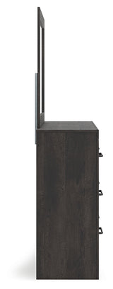 Hollivern 6-Piece Full Panel Bed with Mirrored Dresser and 2 Nightstands (Full Panel Headboard/Footboard, Full Panel Rails, Dresser, Bedroom Mirror, Nightstand, Nightstand)