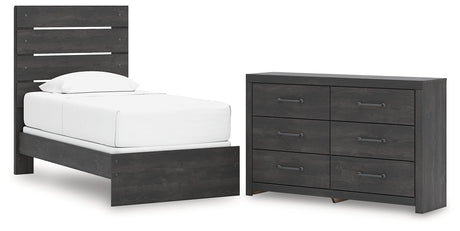 Hollivern 3-Piece Twin Panel Bed with Dresser (Twin Panel Headboard/Footboard, Twin Panel Rails, Dresser)