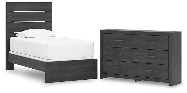 Hollivern 3-Piece Twin Panel Bed with Dresser (Twin Panel Headboard/Footboard, Twin Panel Rails, Dresser)