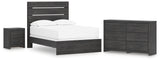 Hollivern 4-Piece Full Panel Bed with Dresser and Nightstand (Full Panel Headboard/Footboard, Full Panel Rails, Dresser, Nightstand)