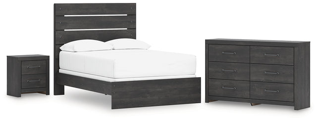 Hollivern 4-Piece Full Panel Bed with Dresser and Nightstand (Full Panel Headboard/Footboard, Full Panel Rails, Dresser, Nightstand)