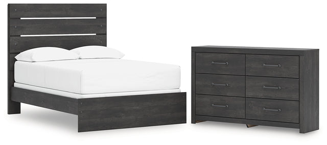 Hollivern 3-Piece Full Panel Bed with Dresser (Full Panel Headboard/Footboard, Full Panel Rails, Dresser)