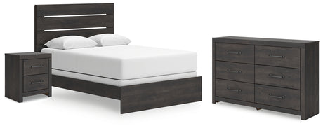 Hollivern 4-Piece Queen Panel Bed with Dresser and Nightstand (Queen Panel Headboard/Footboard, Queen Panel Rails, Dresser, Nightstand)