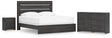 Hollivern 4-Piece King Panel Bed with Dresser and Nightstand (King Panel Headboard/Footboard, King Panel Rails, Dresser, Nightstand)