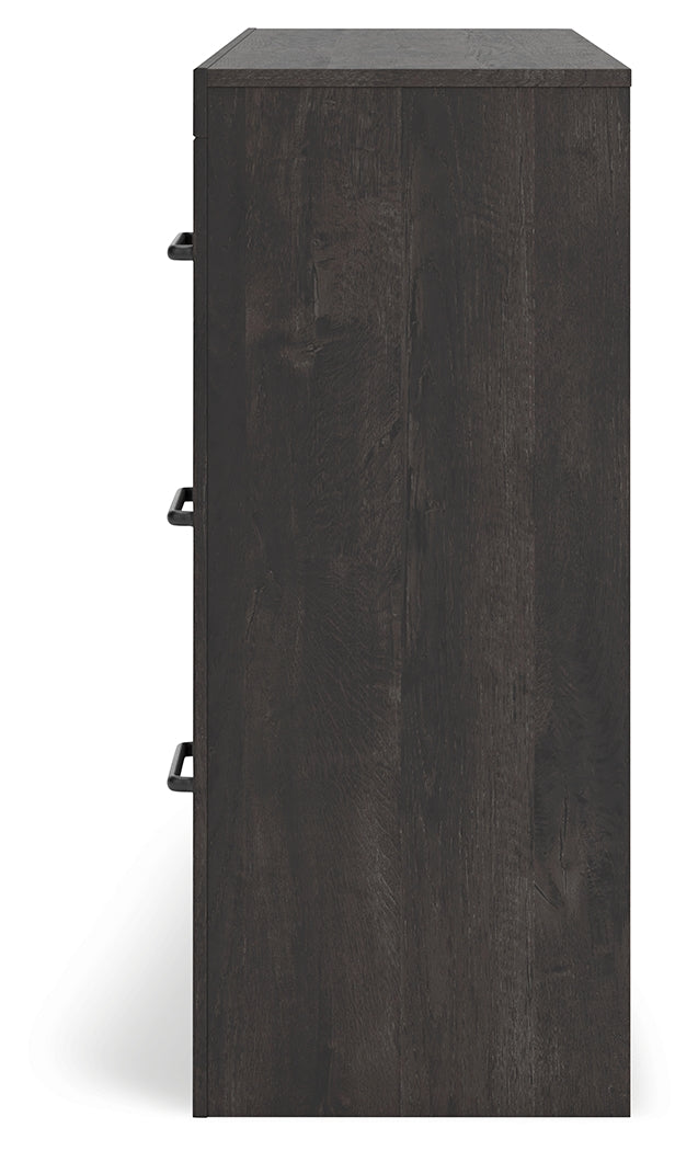 Hollivern 3-Piece Full Panel Bed with Dresser (Full Panel Headboard/Footboard, Full Panel Rails, Dresser)