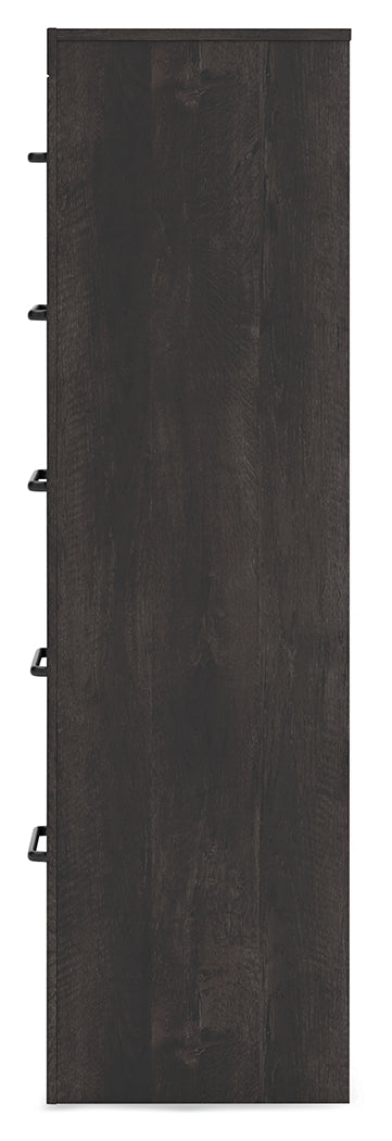 Hollivern 5-Piece Twin Panel Bed with Mirrored Dresser and Chest (Twin Panel Headboard/Footboard, Twin Panel Rails, Dresser, Bedroom Mirror, Chest of Drawers)