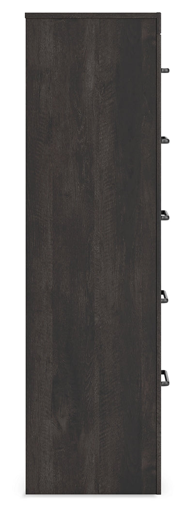 Hollivern 5-Piece Queen Panel Bed with Mirrored Dresser and Chest (Queen Panel Headboard/Footboard, Queen Panel Rails, Dresser, Bedroom Mirror, Chest of Drawers)