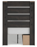 Hollivern 8-Piece Twin Panel Storage Bed with Mirrored Dresser, Chest and 2 Nightstands (Platform Twin Roll Slats, Twin/Full Side Storage with Rail, Twin Panel Headboard/Footboard, Dresser, Bedroom Mirror, Chest of Drawers, Nightstand, Nightstand)