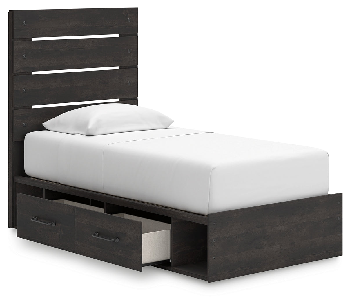 Hollivern Twin Panel Bed with Storage (Bed Size: Twin)