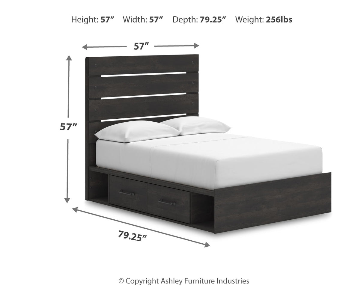 Hollivern 7-Piece Full Panel Bed with Storage with Mirrored Dresser and Nightstand (Platform Full Roll Slats, Twin/Full Under Bed Storage, Twin/Full Under Bed Storage, Full Panel Headboard/Footboard, Dresser, Bedroom Mirror, Nightstand)
