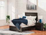 Hollivern 5-Piece Full Panel Bed with Mirrored Dresser and Nightstand (Full Panel Headboard/Footboard, Full Panel Rails, Dresser, Bedroom Mirror, Nightstand)