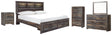 Drystan King Bookcase Storage Bed, Dresser, Mirror, Chest and Nightstand