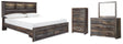 Drystan King Storage Bed, Dresser, Mirror and Chest (Bed Size: King)