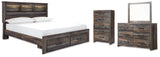 Drystan King Storage Bed, Dresser, Mirror and Chest (Bed Size: King)